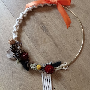 Macrame wreath and dried flowers