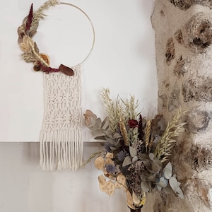 Macrame wreath and dried flowers