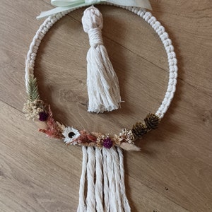 Macrame wreath and dried flowers