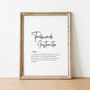 Impresión digital de cita de instructor de taekwondo, arte de pared de artes marciales, decoración de dojo, cartel de luchador inspirador, impresión descargable