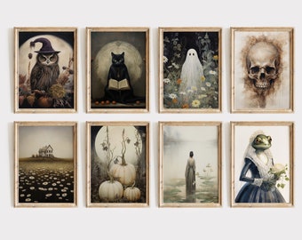 Vintage Halloween Gallery Wall Art Prints: Spooky Home Decor (Digital Download)