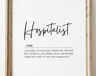 Hospitalist Definition Printable Wall Art, Doctor Office Decor, Modern Medical Typography, Digital Download National Doctors Day Gift