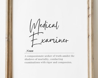 Medical Examiner Definition Art: Forensic Science Office Decor (Digital Download)