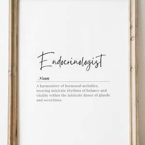 Endocrinologist Definition Art Print: Medical Office Decor (Digital Download)