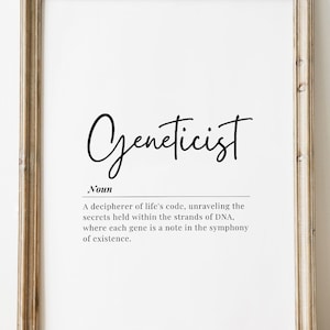 Genetics Lover Digital Print, Modern Home Office Wall Art, Science Enthusiast Poster