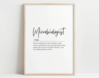 Microbiologist Definition Print: Science Home Decor (Digital Download)