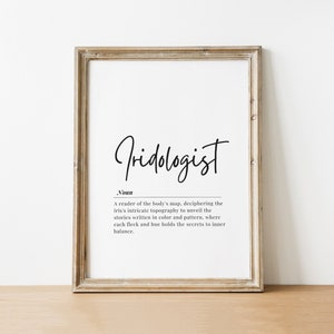 Iridologist Digital Download Definition Poster Geschenk Wandkunst National Doctors Day