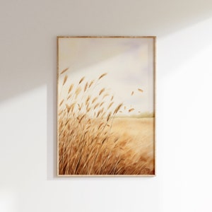 Wheat Field Landscape Wall Art Fall Wall Decor Digital Download Farmhouse Wall Art Fall Home Decor Printable Wall Art Print Decor