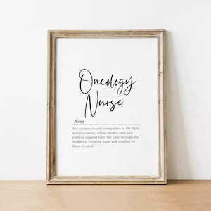 Arte da parete regalo per infermiere oncologico, poster di definizione dell'infermiere, download digitale, decorazione della settimana nazionale degli infermieri, regalo di apprezzamento per gli infermieri