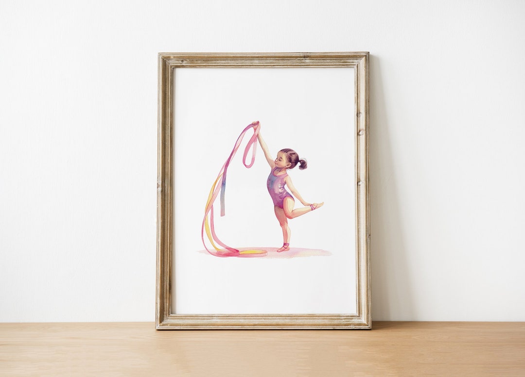 Toddler Girl Exercise With Ribbon Rhythmic Gymnastics Digital Download ...