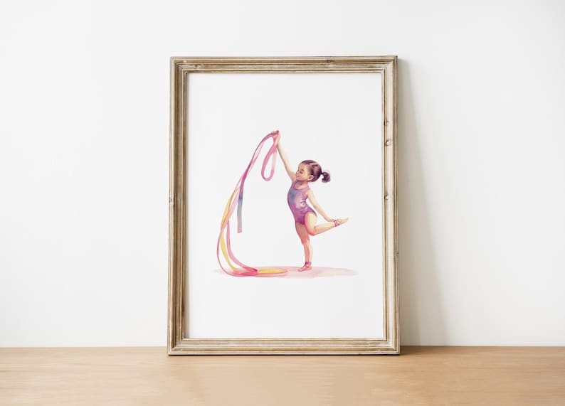 Toddler Girl Exercise With Ribbon Rhythmic Gymnastics Digital Download ...