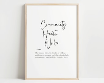 Community Health Worker Digital Art Print | Healthcare Home Decor | Medical Professional Wall Art