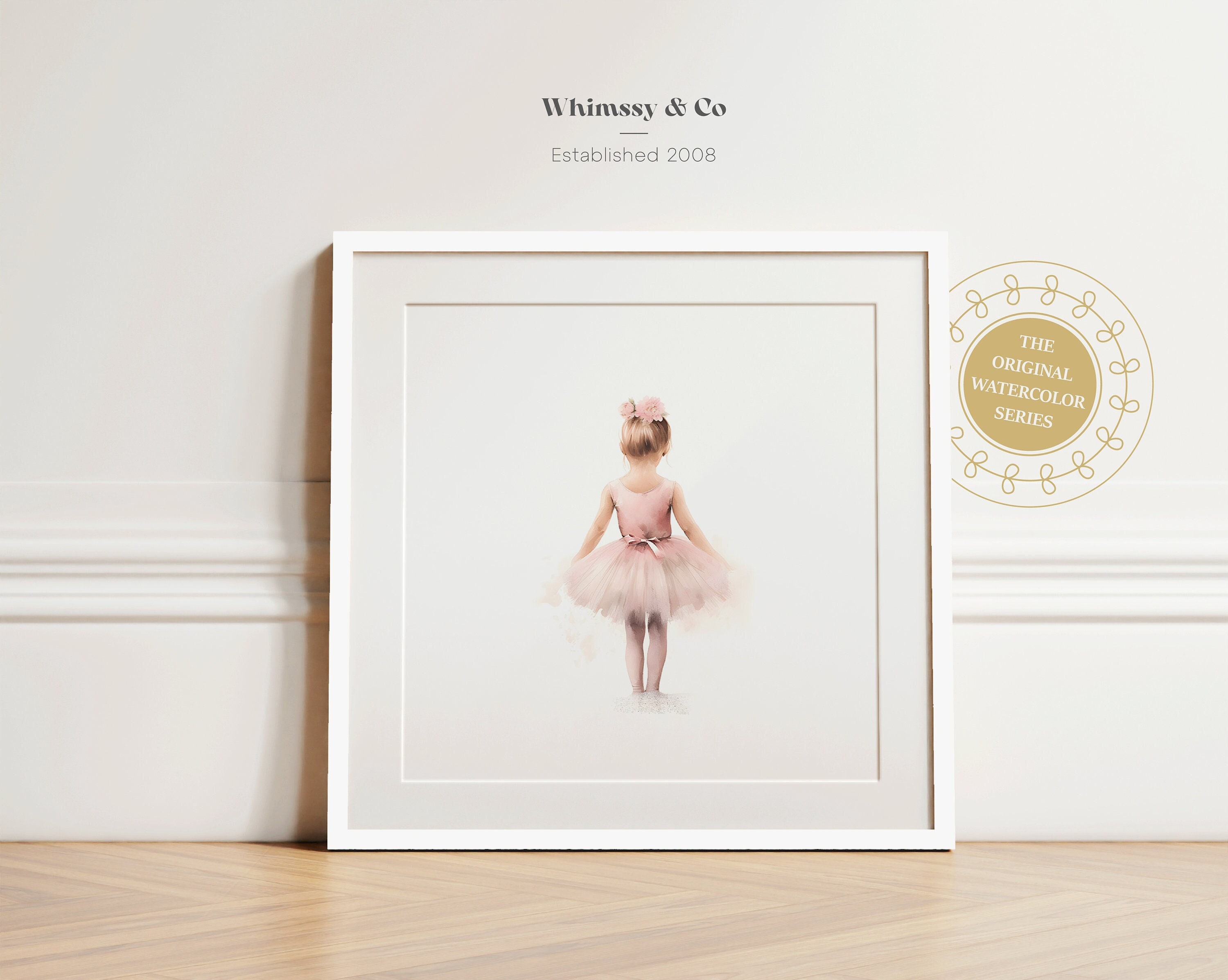 Nursery Decor Watercolor Artwork Blush Pink Ballerina Wall Art Digital