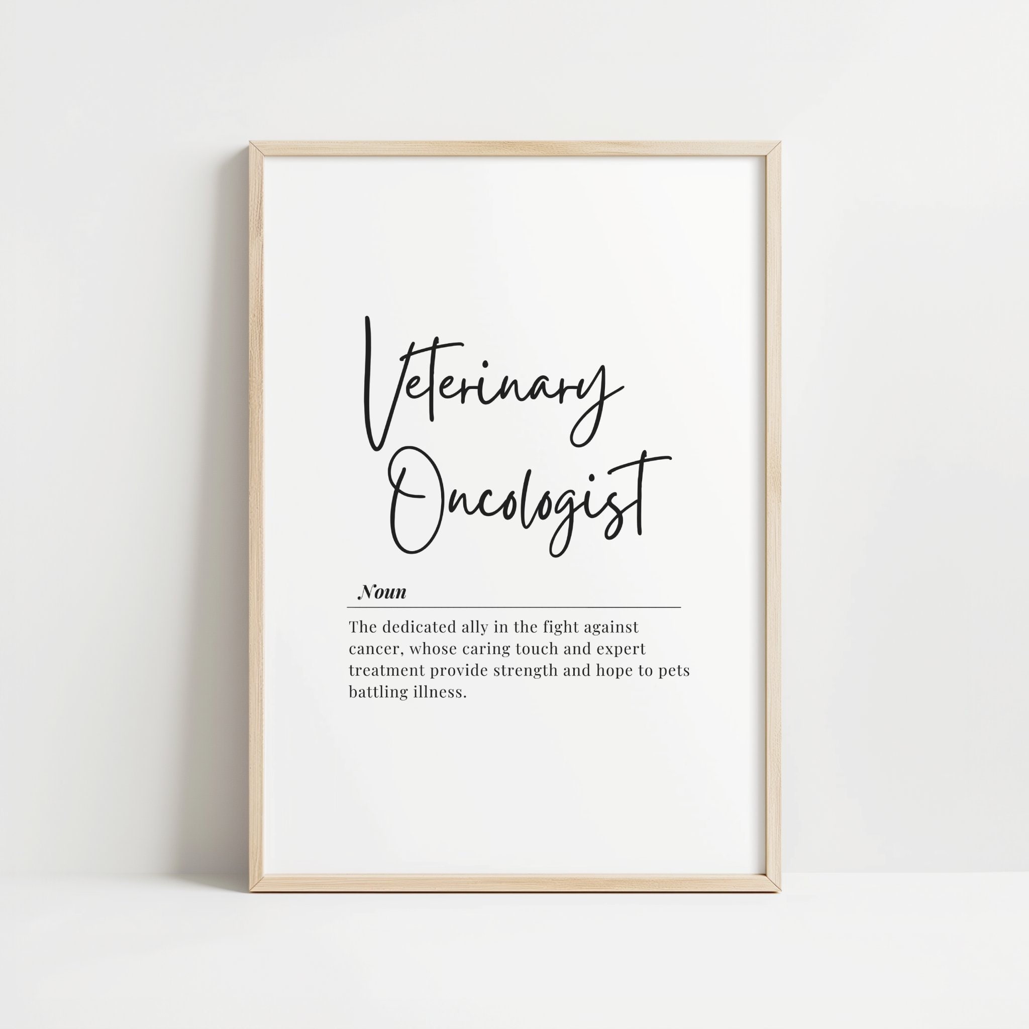 Veterinary Oncologist Definition Print: Vet Office Decor (digital