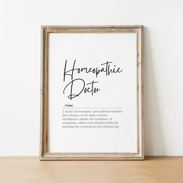 Homeopathic Doctor Digital Download Definition Poster Gift Wall Art National Doctors Day