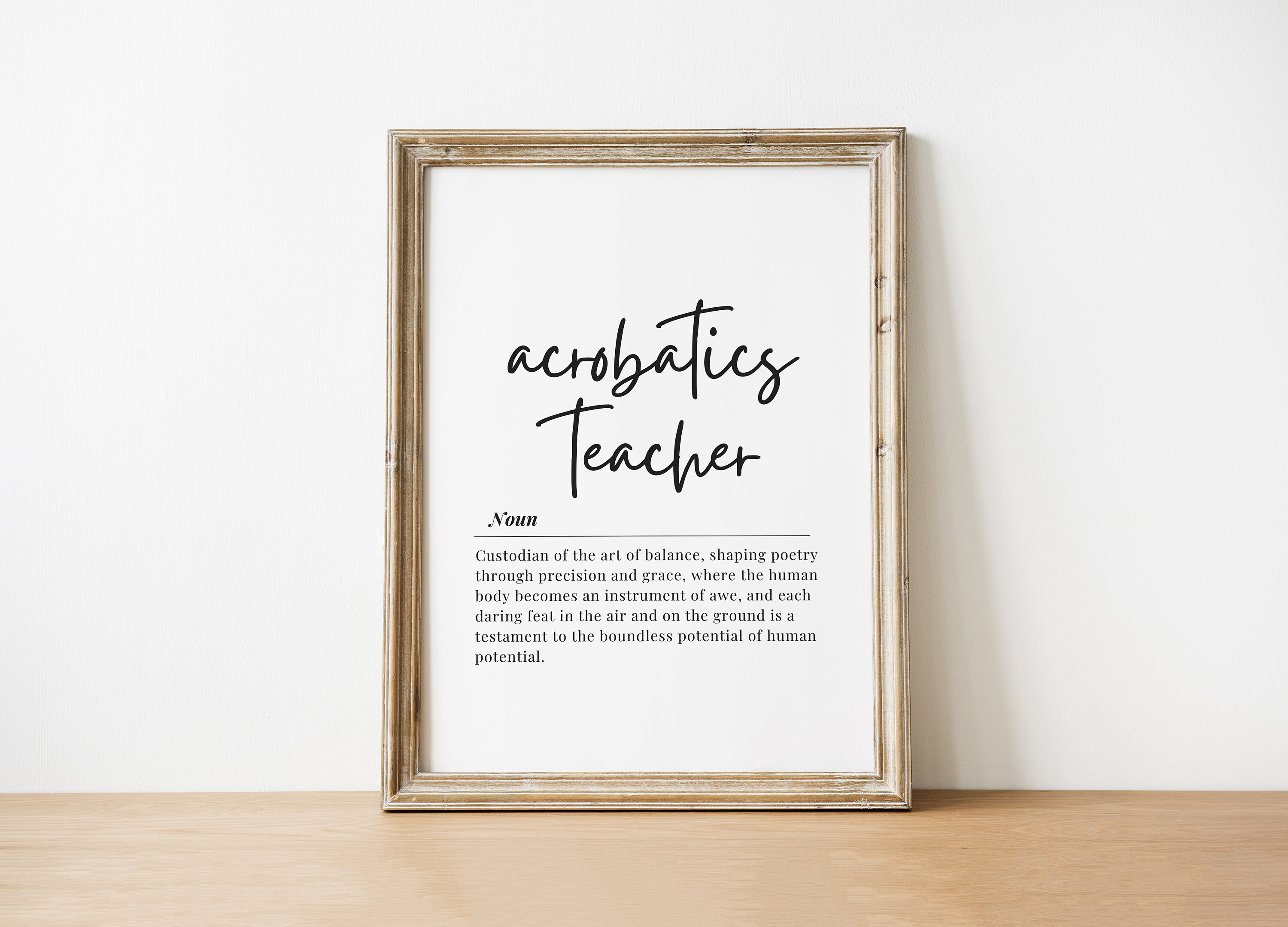 Cartel de agradecimiento al profesor de acrobacia - Descarga digital instantánea - Regalo único para instructores de danza Tarjeta de agradecimiento inspiradora Regalo acro