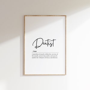 Minimalist Dentist Wall Art, Dental Office Decor, Modern Typography ...