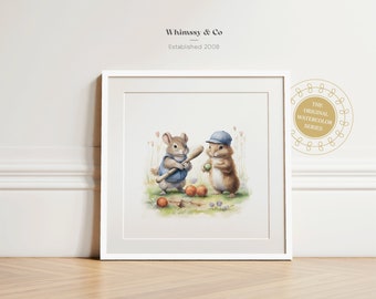 Baseball Kinderzimmer Poster: Tier Sport, Baby Jungenzimmer Poster (Digitaler Download)