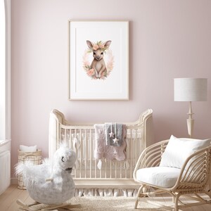 Kinderzimmer Wand Känguru Kunst Cute Baby Animal Print Digitaler Download inklusive Baby Shower Geschenk Känguru Thema Geburtstag Bild 3