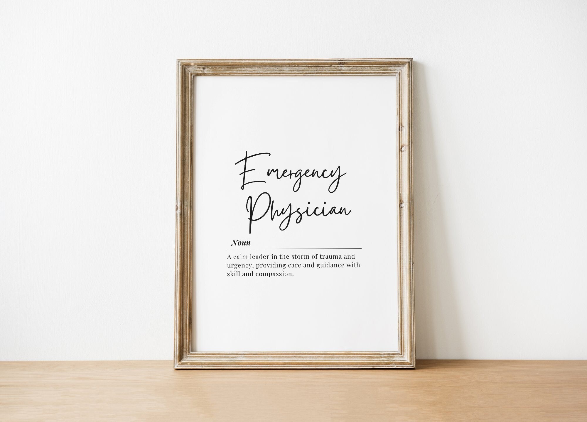 Emergency Physician Inspirational Quote Digital Print, Doctor Office Decor, Medical Professional Wall Art, National Doctors Day Gift