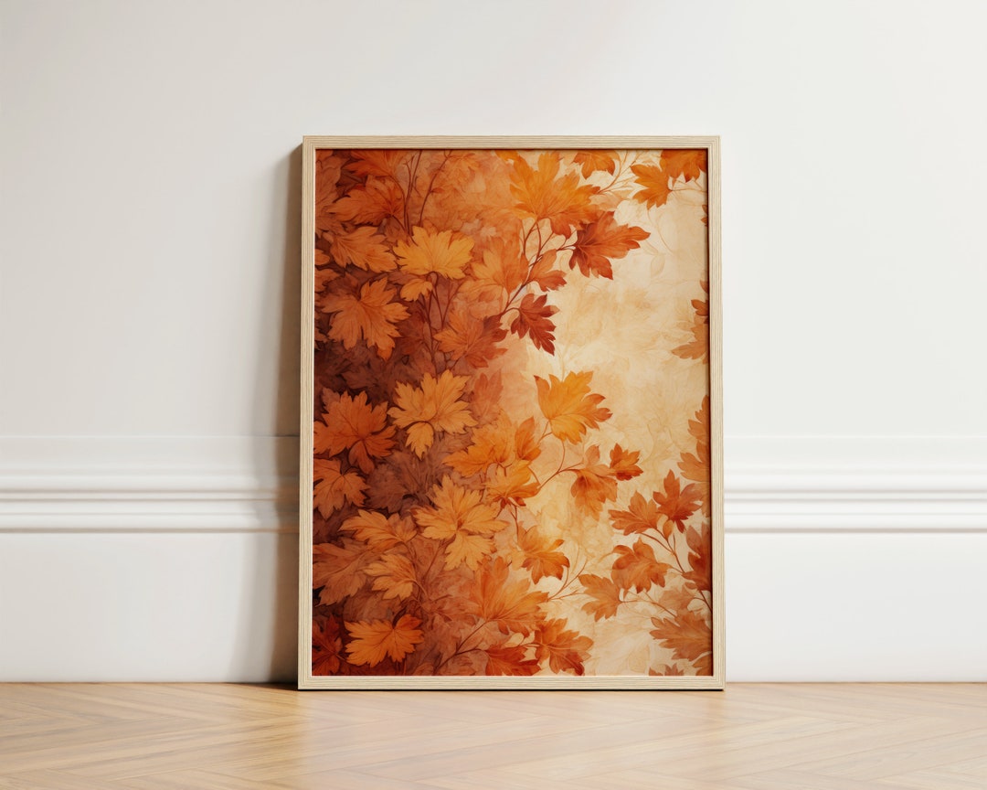 Rustic Damask Fabric Wall Art Fall Wall Decor Digital Download Etsy