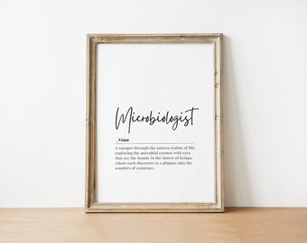 Microbiologist Digital Download Definition Poster Gift Wall Art National Doctors Day