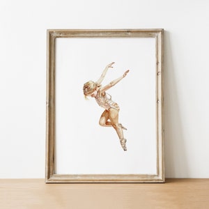 Blond Hair Gymnast Girl Poster Watercolor Digital Download