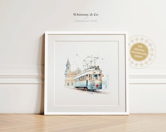 Train Nursery Art: Watercolor Transport Print (Digital Download)