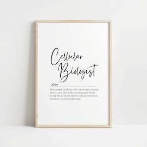 Cellular Biologist Digital Typography Art Print, Science Lover Gift, Biology Enthusiast Decor, Inspirational Wall Art, Science Poster