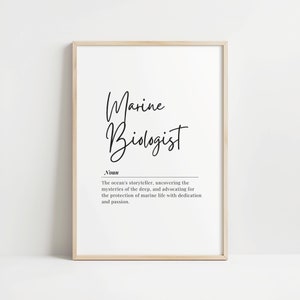 Marine Biologist Definition Art Print, Marine Science Wall Decor, Oceanographer Gift, Marine Biology Poster, Digital