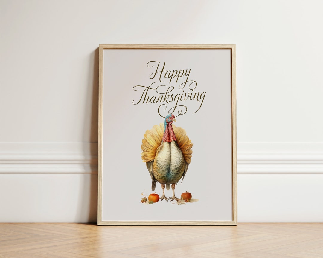 Vintage Thanksgiving Turkey Art Print: Fall Decor (digital Download) - Etsy