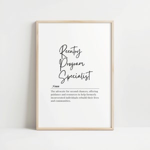 Reentry Program Specialist Digital Download | Professional Career Art | Printable Wall Decor&#39;