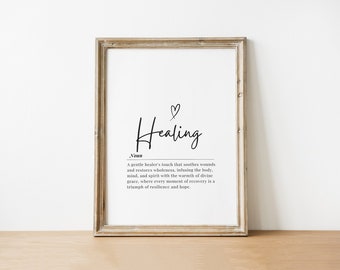 Inspirational Healing Quote Digital Print, Modern Minimalist Wall Art, Home Decor Poster, Instant Download, Positive Mind and Spirit