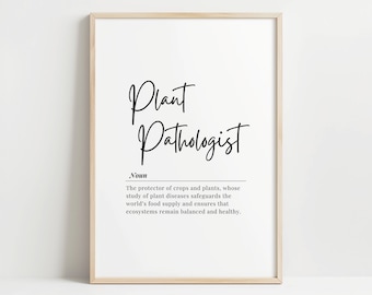Plant Pathologist Definition Art Print: Botanical Science Decor (Digital Download)