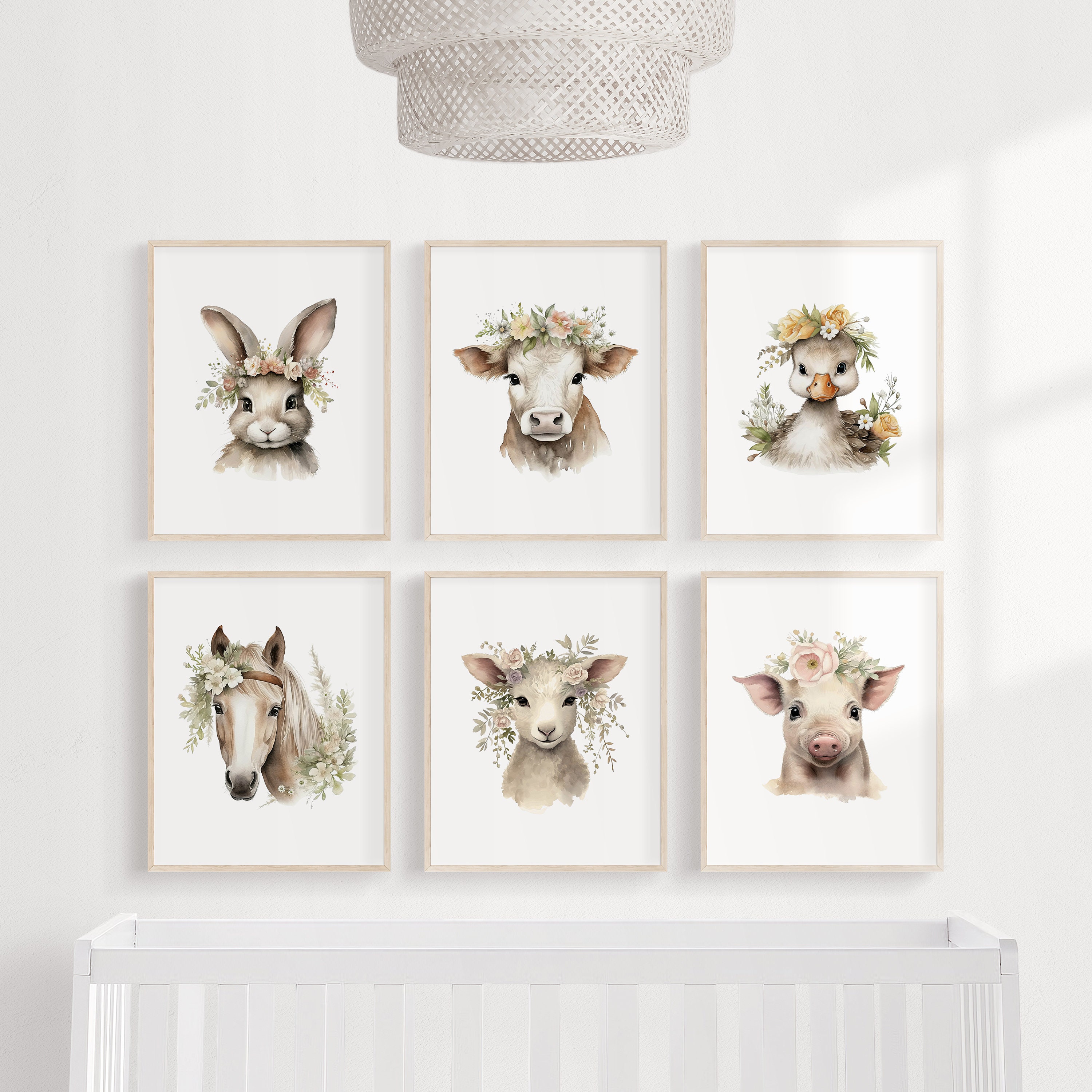 Farm Themed Nursery Six Watercolor Barn Animal Art Prints - Etsy