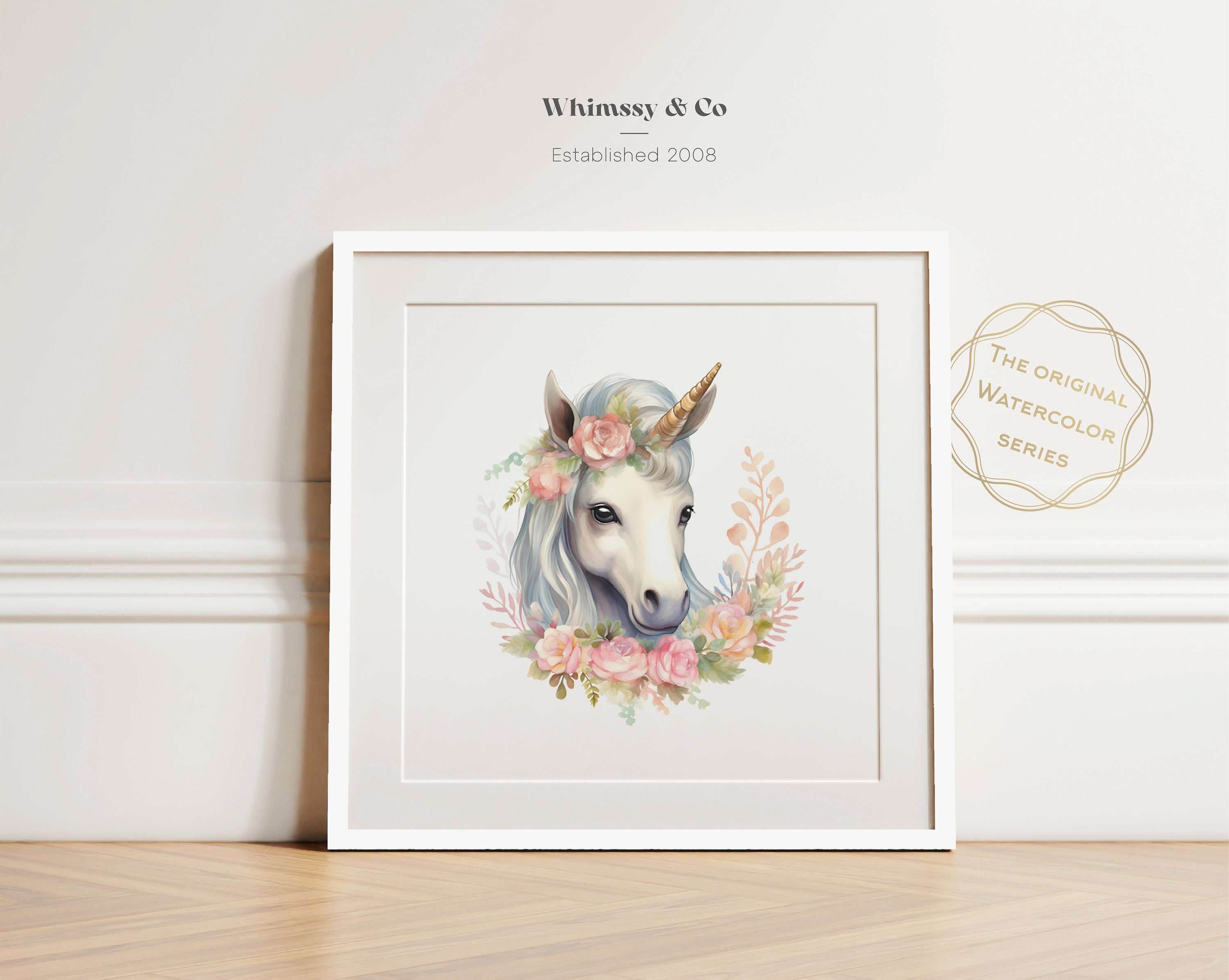 Unicorn Wall Art Print Floral Crown for Girls Bedroom Decor - Etsy
