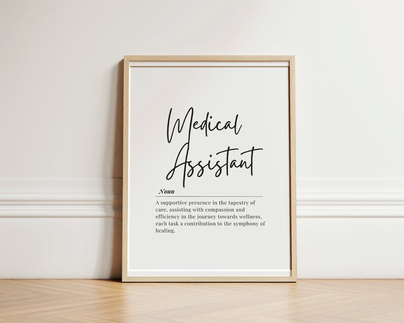 Medical Assistant Definition Art: Healthcare Office Decor (digital ...