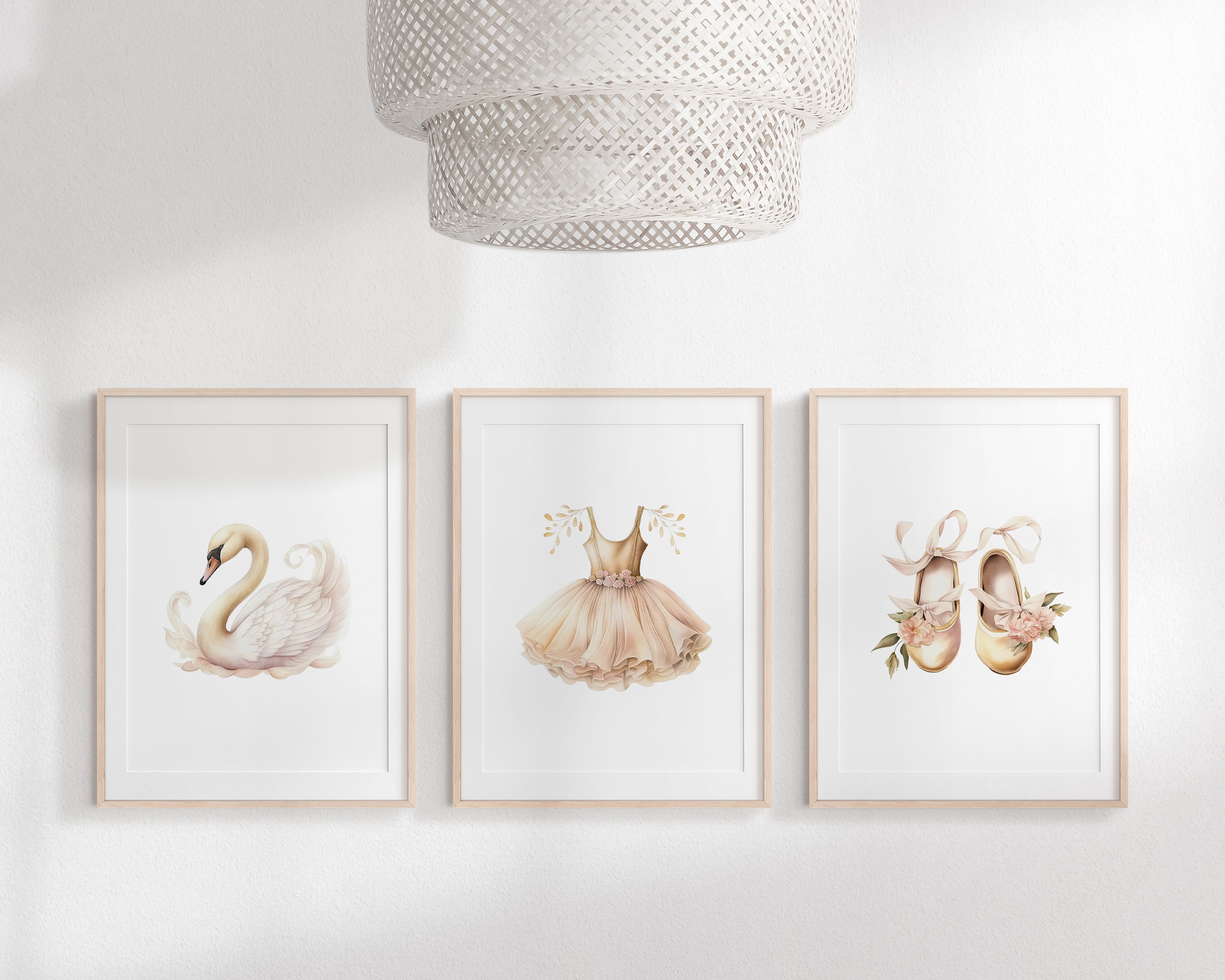 Ballet Watercolor Print Set: Swan Lake, Pointe Shoes, Ballerina Dress ...