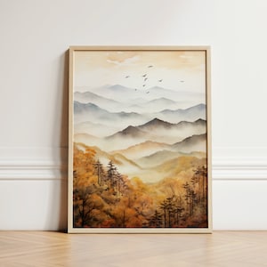 Park Narodowy Shenandoah Fall Wall Art Fall Wall Decor Digital Download Minimalistyczna sztuka ścienna Sztuka cyfrowa Dekoracja ścienna Nowoczesna sztuka ścienna