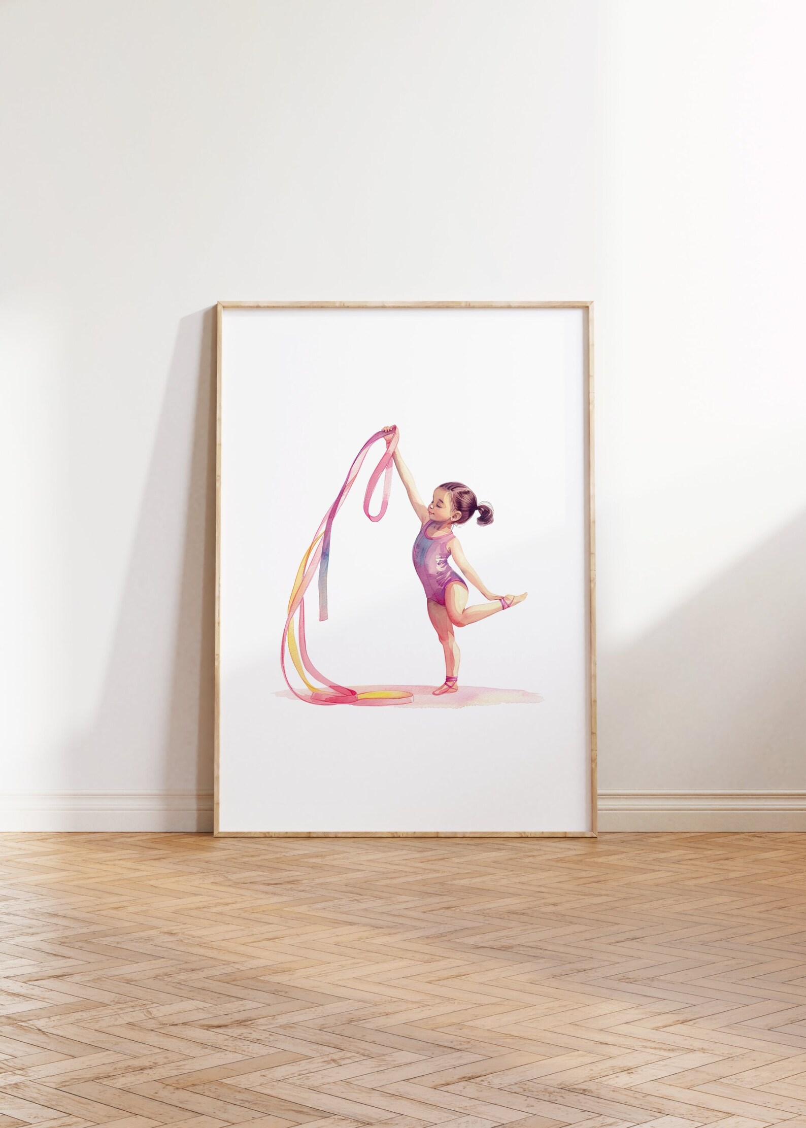 Toddler Girl Exercise With Ribbon Rhythmic Gymnastics Digital Download ...