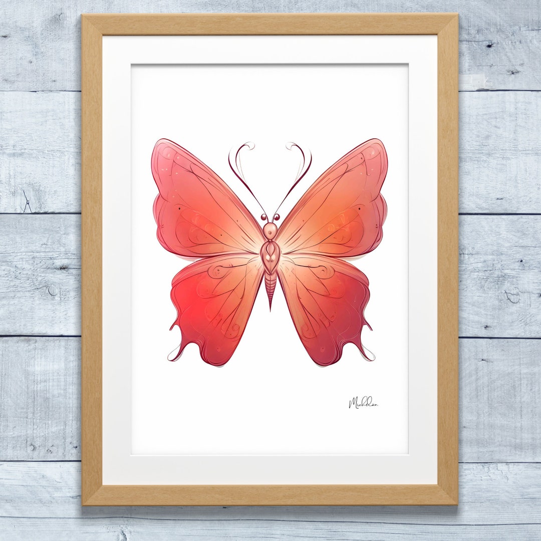 Preppy Y2K Butterfly Wall Art Set Aesthetic Room Decor for Teens
