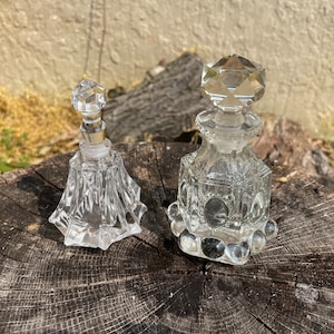 Vintage Glass Perfume Bottles-Set