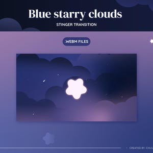 Animated purple star transtion | Star stinger transition | star transition | cloud transition | twitch transition | midnight sky transition