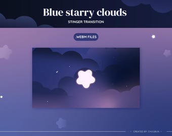 Night Starry Clouds Stinger Transition | Twitch Stream Overlay (.webm)