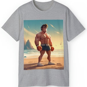 Rocky on the Beach UniSex Shirt | Movie T-Shirt, Rocky Fan Art, Balboa, Sylvester Stallone