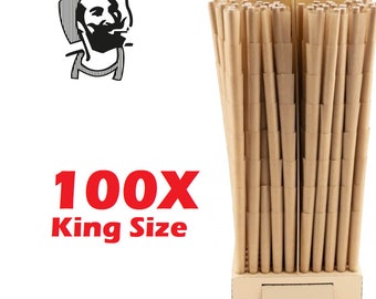 Zig Zag King Size Natural Unbleached Cone Rolling Paper 109mm pre rolled Cones  50 / 100 / 200