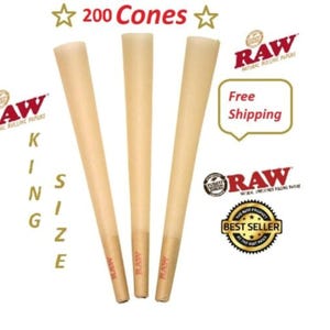RAW King Size 109mm Pre Rolled Cones: Organic Unbleached, 100 Count