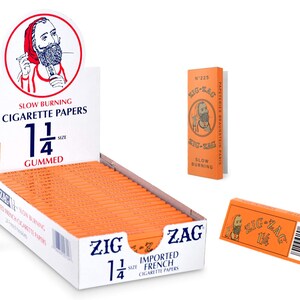 Cartine Zig-Zag 1 1/4 French Orange Natural Rolling Papers 24 libretti da 32 pezzi ciascuno