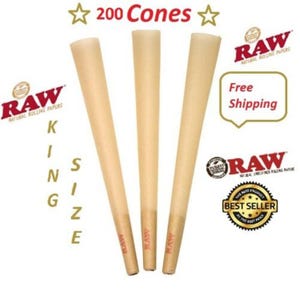 Raw King Size Cone 109mm pre rolled Organic Unbleached 200 CONES
