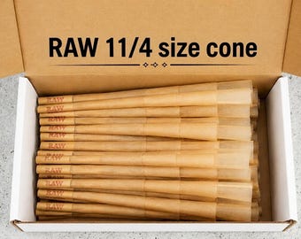 Classic 1 1/4 Size RAW Cone Natural Pre Rolled CONES - Repackaged